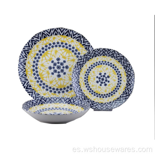 Popular crema color lujo vajilla conjunto de gres de cerámica